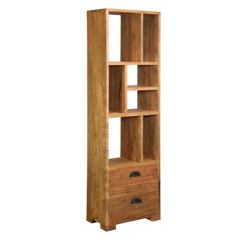 This sturdy yet elegant bookcase comes in pure white that is dazzling and relaxing. Clarksburg 7 Open Shelf Reclaimed Wood Tall Narrow ...