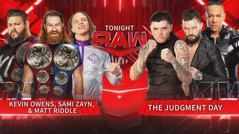 Sami Zayn Kevin Owens And Matt Riddle Vs The Judgment Day Wwe Raw