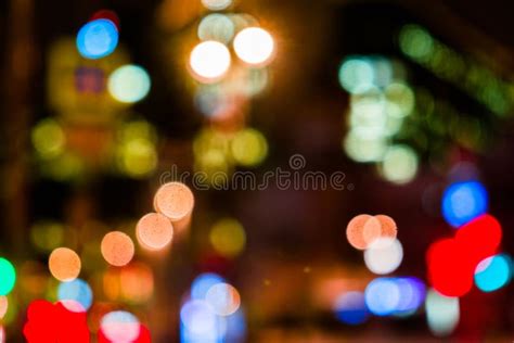 Night City Traffic In A Giant Metropoliscity Light Bokeh Background