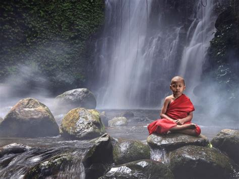 This Photo Was Taken In Myanmarat That Time Was A Little Monk Is