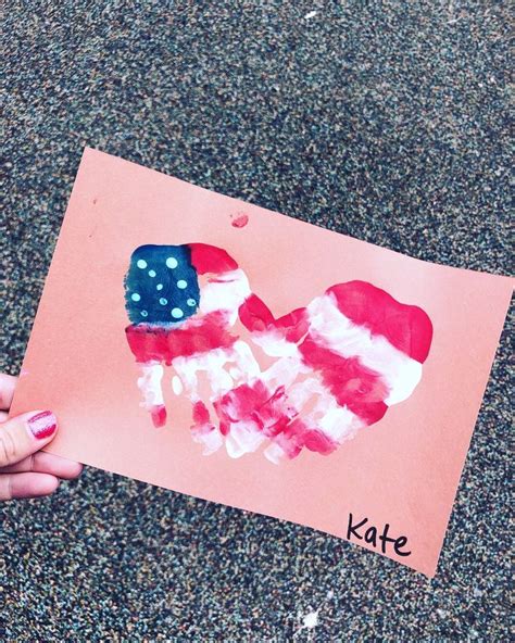Memorial Day 4th Of July Handprint Art July Crafts Fourth Of July