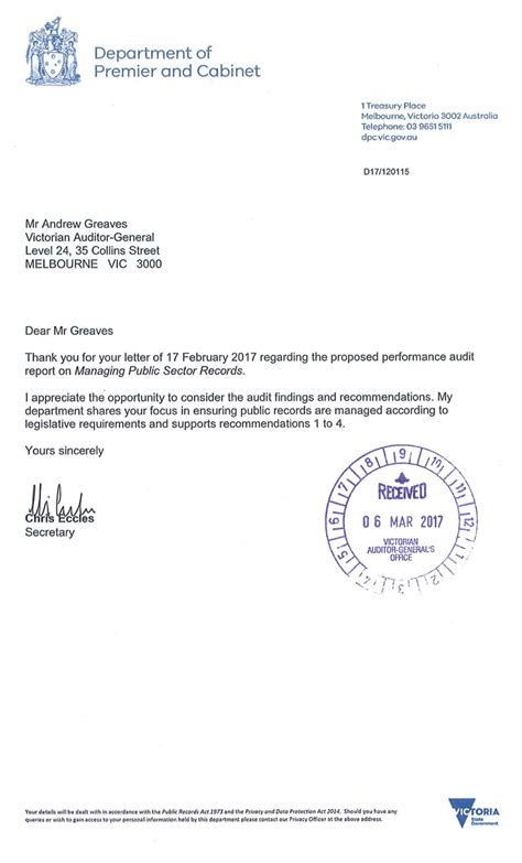 We do this by supporting the premier, deputy premier, the ministers for aboriginal affairs, equality, multicultural affairs, industrial relations, veterans, youth and women, as well as the cabinet. Managing Public Sector Records | Victorian Auditor-General ...