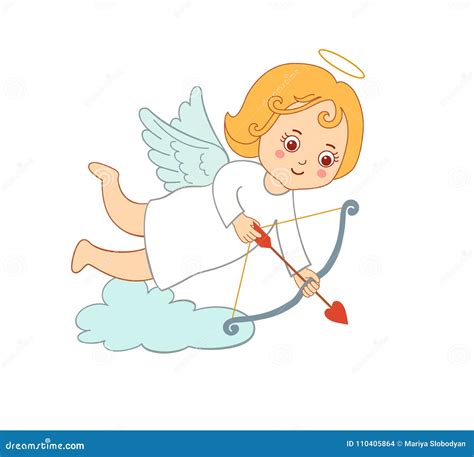 Cute Drawing Cartoon Cupid For Valentine S Day Stock Illustration