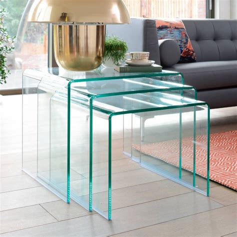 Puro Glass Nest Of Tables Clear Brandalley