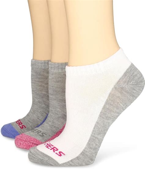 Skechers Womens 6 Pack Non Terry Low Cut Socks Whitepink 9 11 Clothing