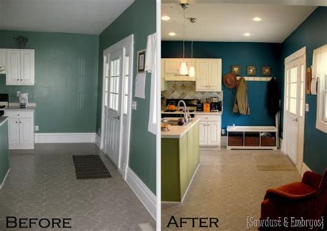 My freshly painted teal kitchen cabinets. The kitchen is no longer teal | Reality Daydream