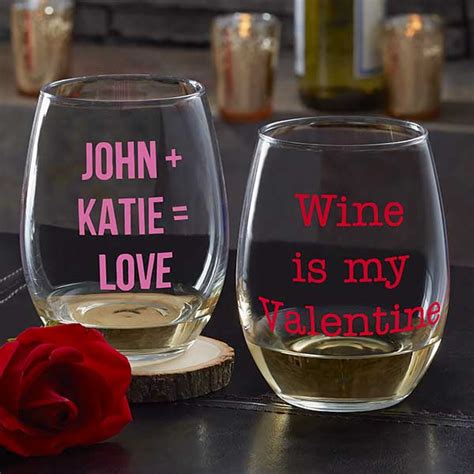 Personalized Valentine S Day Wine Glasses