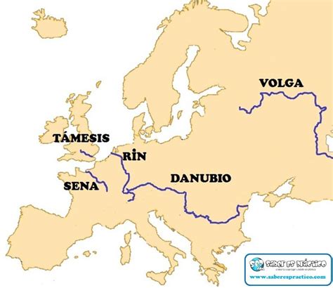 Mapa Con Los Principales Ríos De Europa Continentes Ríos Europa