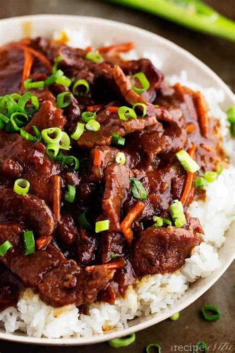 Put the beef in the slow cooker. Slow Cooker Mongolian Beef | The Recipe Critic