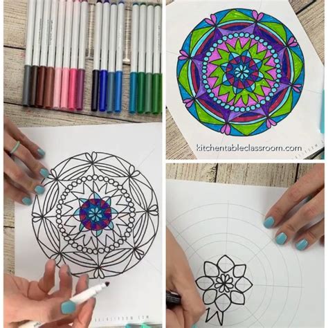Mandalas for Kids- with Printable Mandala Template - The Kitchen Table