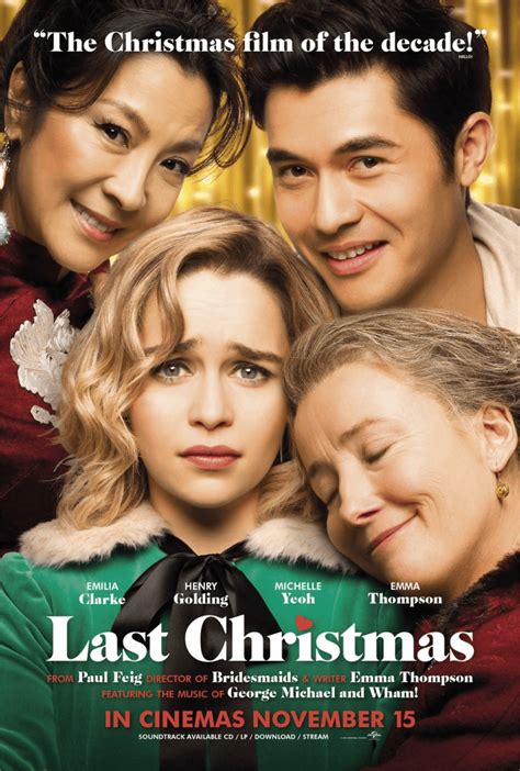 New Poster For Last Christmas Featuring Emilia Clarke Henry Golding