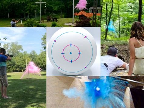 4 Shooting Target Gender Reveal Balls Pack Custom Color Combinations