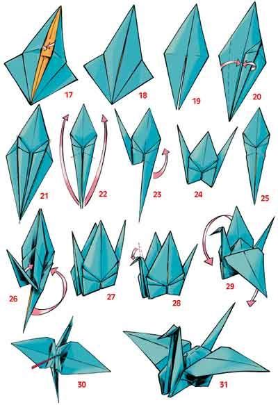 Wie einfach eine anleitung ist kannst du direkt am anfang in der anleitung nachlesen. Bild:Origami-kranich-t2.jpg … | Origami kranich, Origami ...
