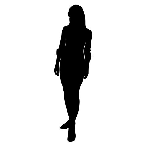 slender beautiful girl stand black silhouette 15360417 vector art at vecteezy