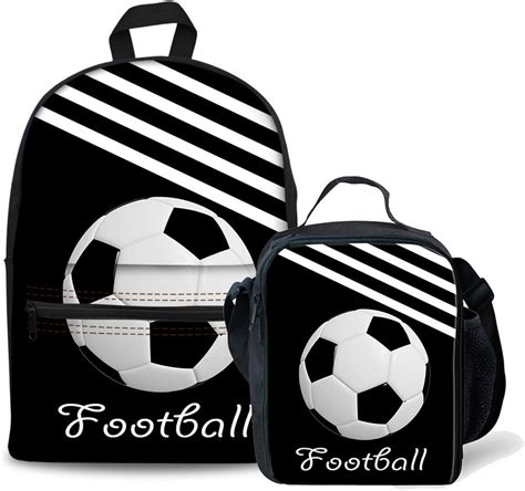 Boys Soccer Big Backpack School Daypacks Bookbag Thermal