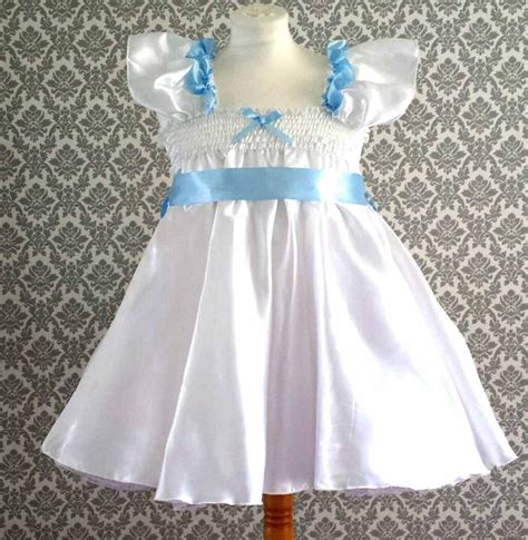 Sale All Sizes 39 Gbp Adult Baby Sissy Short Dress White Satin Etsy