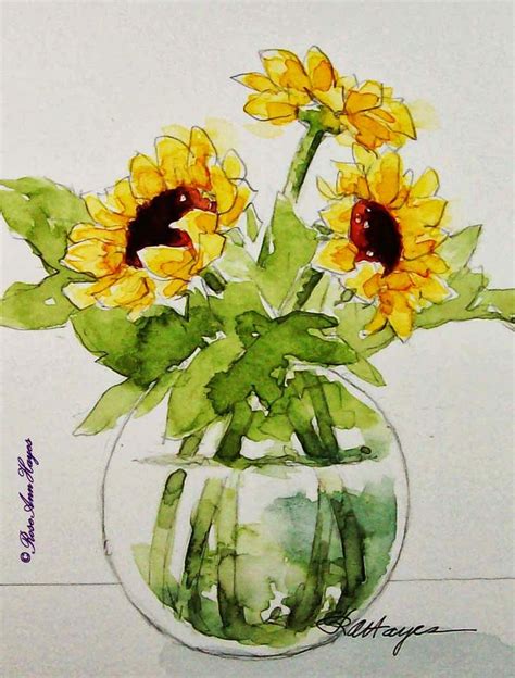 Watercolor painting demo by javid tabatabaei. Watercolor Paintings by RoseAnn Hayes: Sunflowers ...