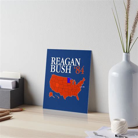 Reagan Bush 84 Retro Logo Red White Blue Election Map Ronald George