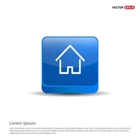 Home Button Vector Hd Images Home Icon 3d Blue Button Home Icons