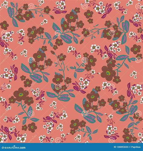 Country Flowers Seamless Pattern Stock Vector Illustration Of Blossom