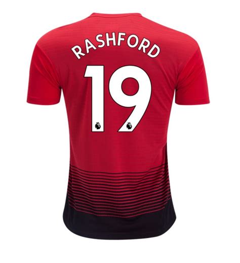 Marcus Rashford 19 Manchester United 2018 2019 Home Jersey Free Shipping
