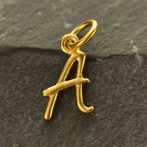 Gold Charms Initial Charm Letter A 15x6mm Product Details Nina