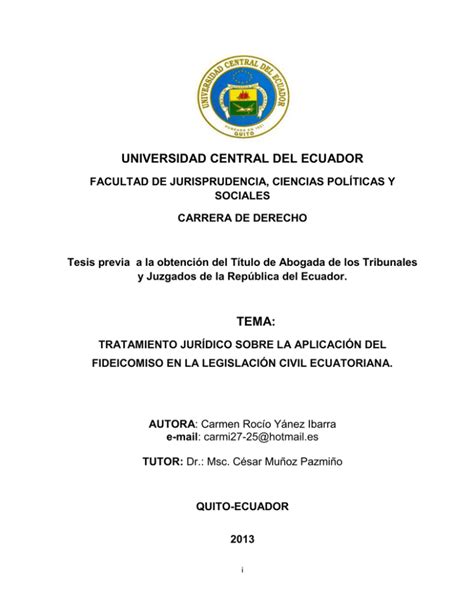 Universidad Central Del Ecuador Tema