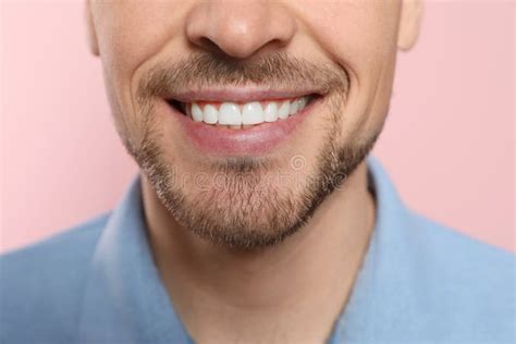 Smiling Man With Perfect Teeth On Color Background Stock Photo Image