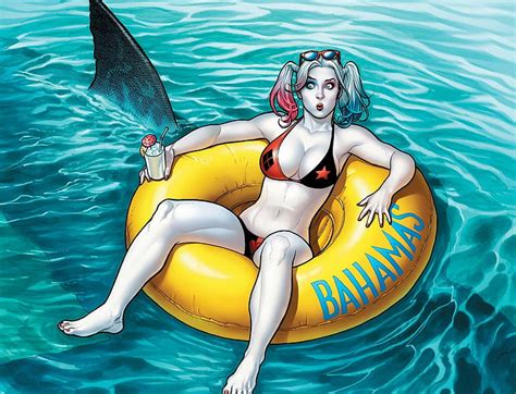 Quadrinhos Harley Quinn Biquíni DC Comics Menina Twintails HD