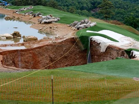 Maybe you would like to learn more about one of these? Four sinkholes open up at Top of the Rock golf course