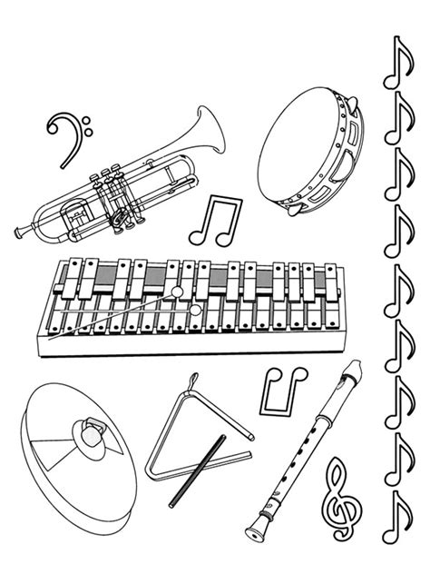 Kidsnfun 62 Kleurplaten van Muziekinstrumenten