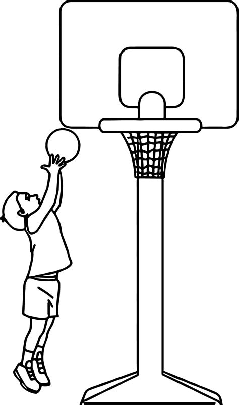 Child Playing Basketball Playing Basketball Coloring Page