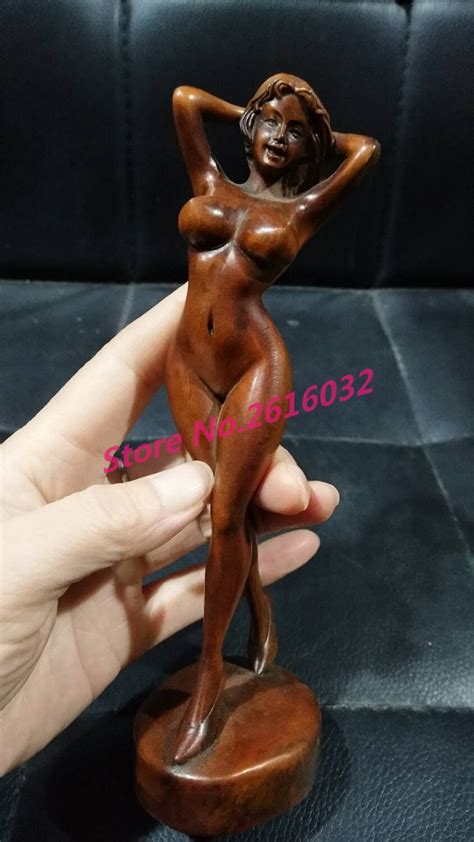 Boxwood Carvings Sexy Nude Wooden Home Decoration Dongwen Collection Of