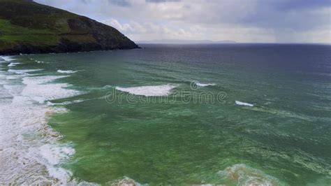 Aerial View Over The Atlantic Ocean From The Irish West Coast Stock