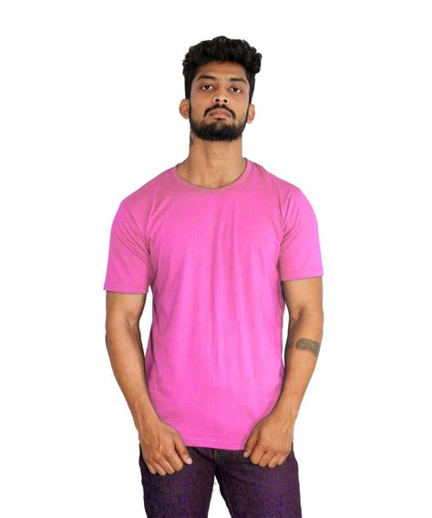 Men Pink Round Neck Cotton T Shirt At Rs 130 Cotton Men T Shirt Id