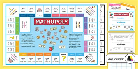 Making Change From 10 Mathopoly Board Game Teacher Made