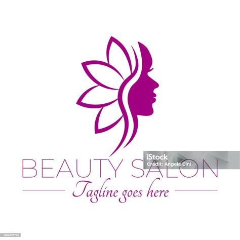 Beauty Salon Logo Design On White Background Stock Illustration