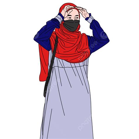 Hijab Muslim Png Picture Vector Red Hijab Muslim Woman Vector Hijab