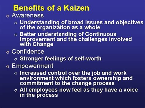 Kaizen Overview Six Sigma Continuous Improvement Training Six
