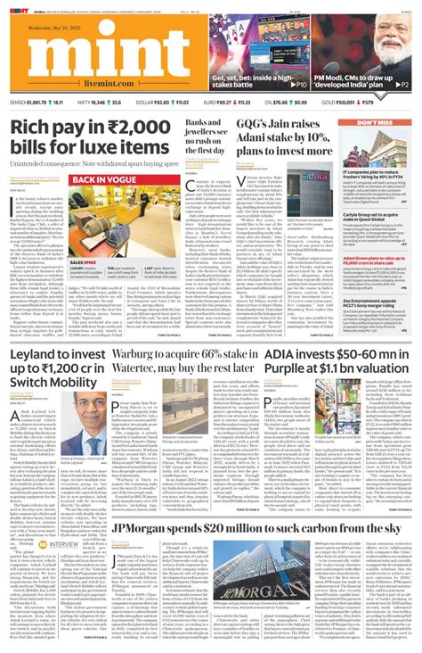 Mint Mumbai May 24 2023 Newspaper Get Your Digital Subscription