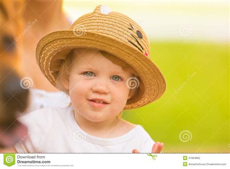 Cute Toddler Girl In Park On Summer Background Stock Photo Image Of