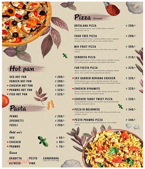 Menu of Sky Garden Rooftop Cafe, Kompally, Hyderabad | Dineout