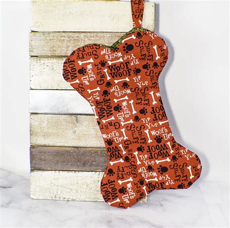 Dog Bone Stocking Template Clipart