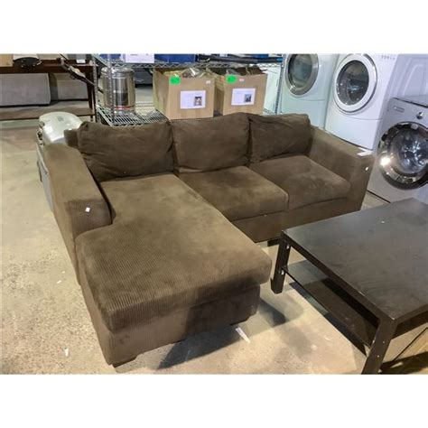 Brown Corduroy Sectional Sofa