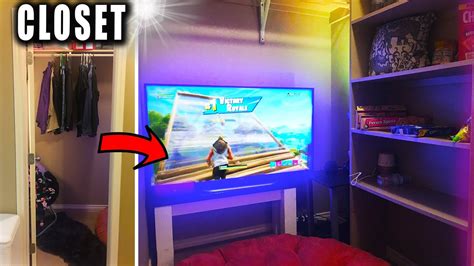 I Built A Secret Gaming Room In My Closet Youtube
