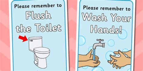👉 Using The Toilet Reminder Posters Teacher Made