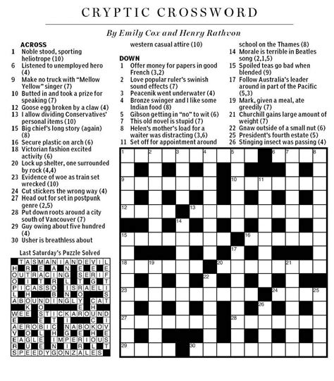 La Times Crossword Puzzles Printable Hard