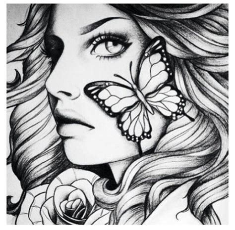 Butterfly Girl Drawing At Explore Collection Of