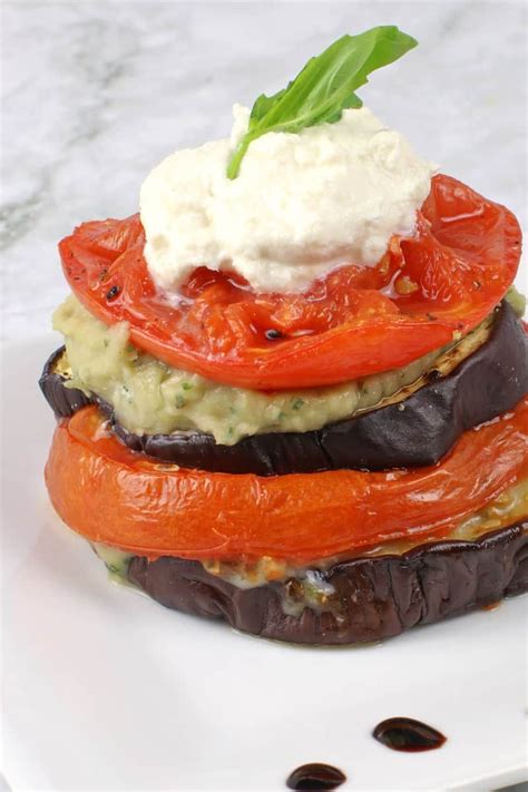 Roasted Eggplant Tomato Stacks Are Vegan Simple Elegant And Made