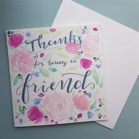Thanks For Being A Friend Greeting Card Etsy